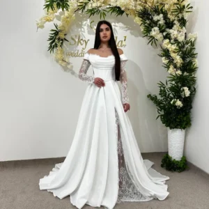 Modern Luxe Satin White Gown