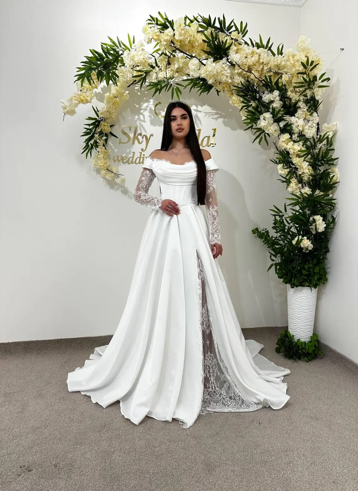 Modern Luxe Satin White Gown