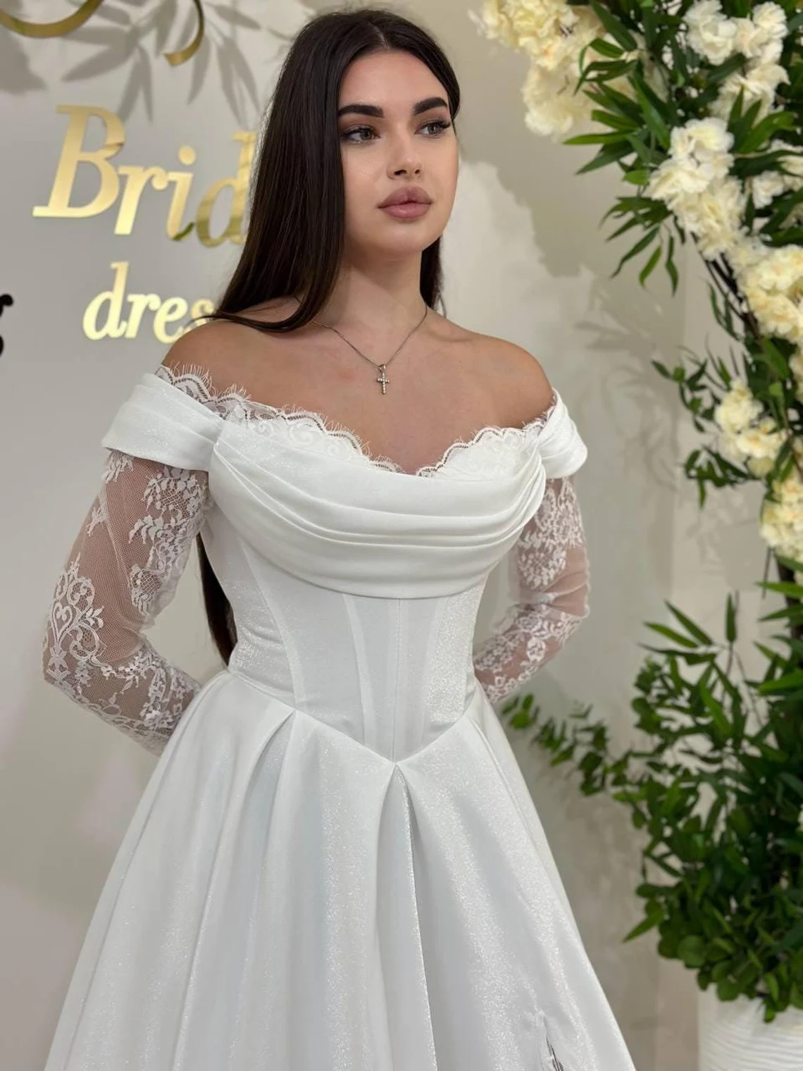 Modern Luxe Satin White Gown - Image 4